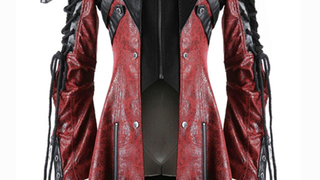Punk Rave Poison Jacket Mens Red Black Faux Leather Goth Steampunk Military Coat!<em></em>